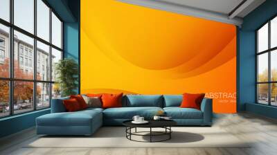 Abstract colorful vector background, orange color banner with smooth line and shadow. Template for design brochure, website, flyer. Wall mural