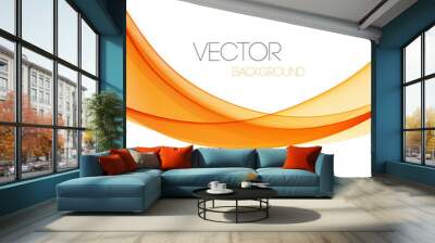 Abstract curved lines background. Template brochure design Wall mural