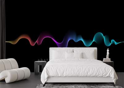 Abstract flowing wavy lines. Colorful dynamic wave. Vector design element for concept of music, party, technology, modern. Wall mural