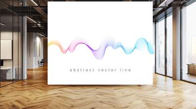 Abstract flowing wavy lines. Colorful dynamic wave. Vector design element for concept of music, party, technology, modern. Wall mural