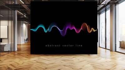 Abstract flowing wavy lines. Colorful dynamic wave. Vector design element for concept of music, party, technology, modern. Wall mural