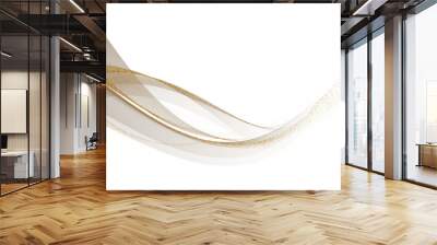 Abstract Gold Wave Design Element. Glowing Smooth Wavy Line Wall mural