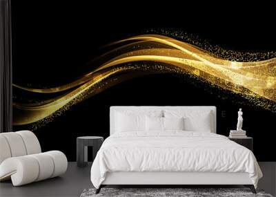 abstract shiny color gold wave design element Wall mural