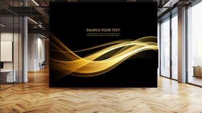 abstract shiny color gold wave design element Wall mural