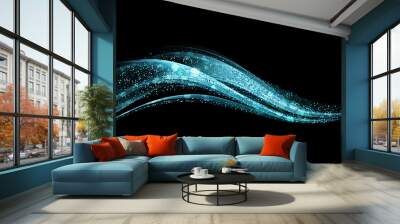 Abstract shiny color gold wave design element Wall mural