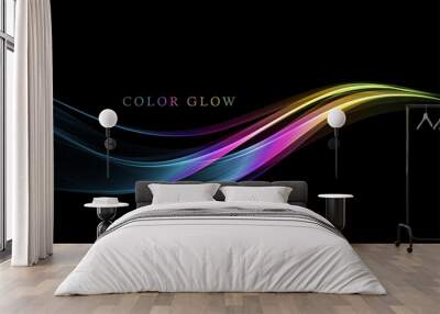 Abstract shiny color spectrum wave design element Wall mural