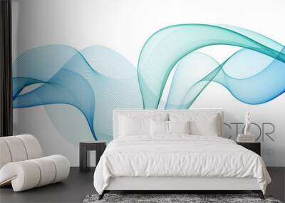 Abstract wave template  background brochure design Wall mural