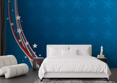 American Flag, Vector patriotic background Wall mural