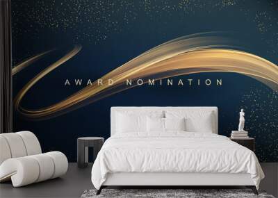 Award nomination ceremony luxury background with golden glitter sparkles Wall mural