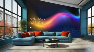 Moving colorful abstract background. Dynamic neon Effect. Design Template for poster and cover. Wall mural