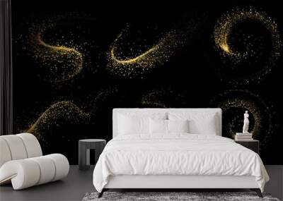 Set of Abstract shiny gold glitter design element Wall mural