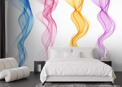 Set of color abstract wave design element Wall mural