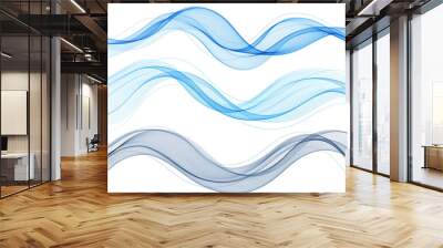 Vector abstract colorful flowing wave lines isolated on white background. Design element for technology, science, modern concept. Wall mural