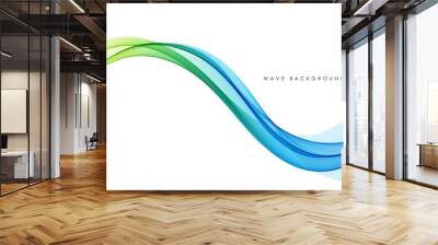 Vector abstract colorful flowing wave lines isolated on white background. Design element for technology, science, modern concept. Wall mural