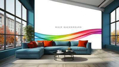 Vector abstract colorful flowing wave lines isolated on white background. Design element for technology, science, music or modern concept. Wall mural