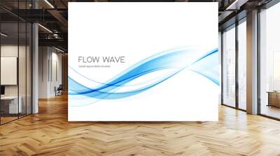 Vector blue color abstract wave design element Wall mural