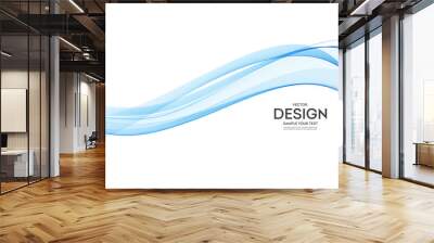 Vector blue color abstract wave design element Wall mural