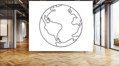 Symbol of earth thin line icon Wall mural