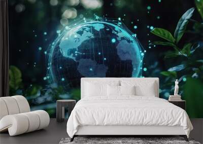 Digital Globe in Nature Wall mural