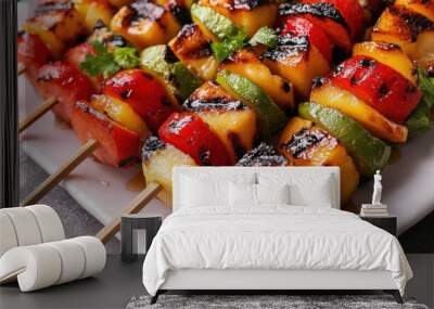 Grilled Fruit and Vegetable Skewers Wall mural