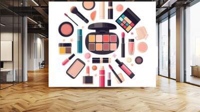 Makeup Products Circle Wall mural