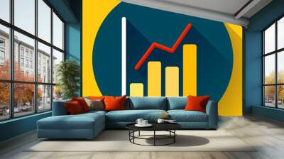 Business diagram chart vector icon Modern flat 2.0 style Wall mural