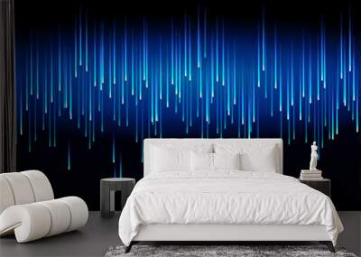 Dark blue Technology Sci-fi abstract matrix futuristic background, computer data stream, vector Illustration. Wall mural