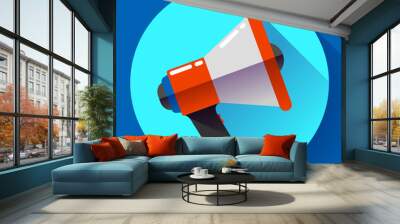 Megaphone Icon Vector. Viral marketing. Flat design style. Wall mural