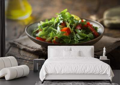 Healthy arugula salad with vegetables Wall mural