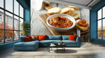 Homemade roasted pepper dip Wall mural