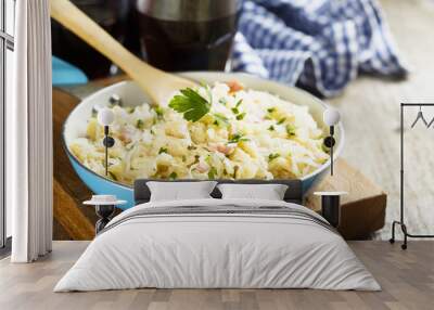 Sauerkraut stew with fresh spaetzle pasta Wall mural