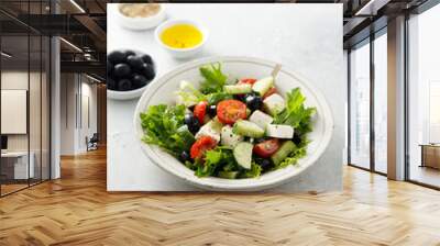 Traditional Greek salad with Feta cheese Wall mural