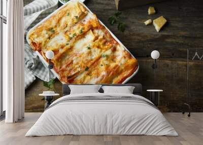 Traditional homemade lasagna Wall mural