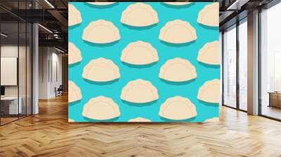 Jiaozi Chinese dumplings pattern seamless. Traditional food in China background Wall mural