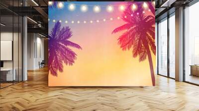 Decorative holiday lights. Background in beach style Wall mural