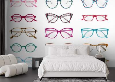 Colorful glasses Wall mural