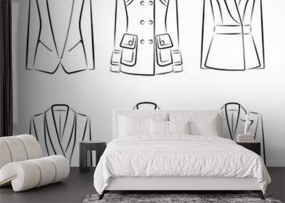 Set of women‘s jackets Wall mural