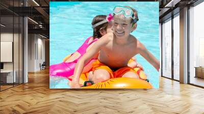 Children playing in pool Wall mural