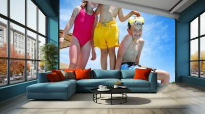 happy swimmers Wall mural