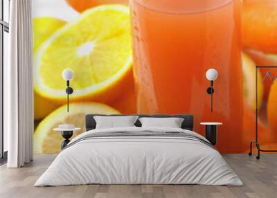 Orange lemon carrot juice Wall mural