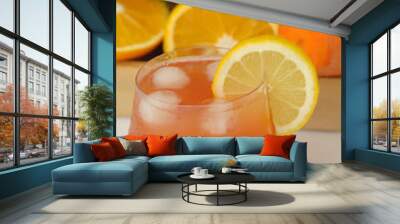 Orange lemon carrot juice Wall mural