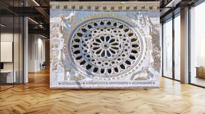 Rose window of the Saint Peter church - Tuscania - Viterbo Italy Wall mural