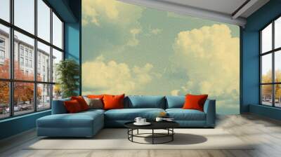 Clouds in the sky. Vector vintage engraving. 8 EPS Wall mural