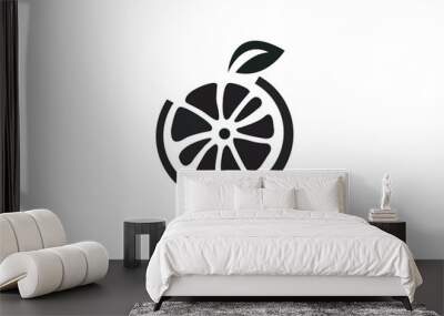 fruit orange vector logo simple black and white background Wall mural