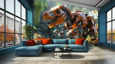 Futuristic dinosaur robot Wall mural