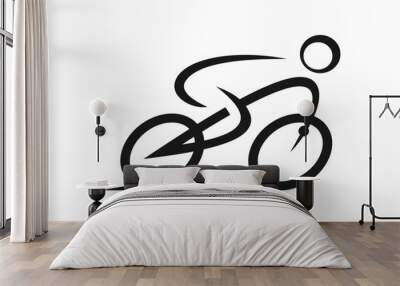 bicycle logo design, sports, fast, speed, logo design icon, symbol, vector, creative idea. Wall mural