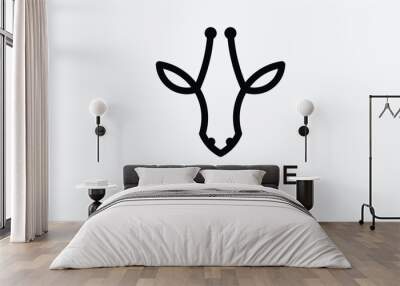 logo design giraffe line simple template Wall mural