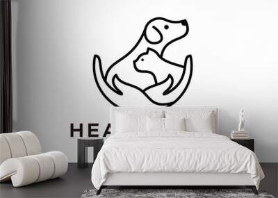 logo design health pet,care pet,logo design template symbol idea. Wall mural