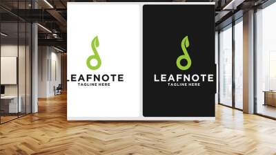 LOGO DESIGN NOTE AND LEAF MODERN ABSTRACT 2 Wall mural