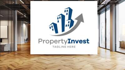 property investment logo design, building, office, consultant, financial, logo design template, creative, idea. Wall mural